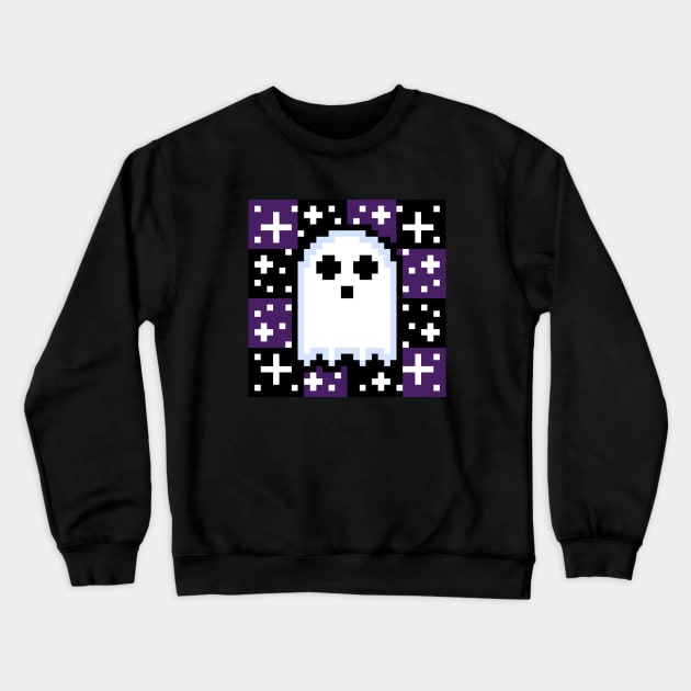 Pixel Ghost (32 by 32) Crewneck Sweatshirt by JadedOddity